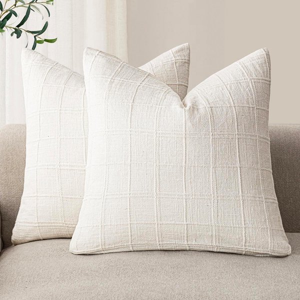 Funda De CojíN Cuadrada Verde Chenilla Moderno 45X45Cm Funda De CojíN Decorativa Funda De CojíN De Sofá Estilo Granja Para Sofá Silla SillóN 40X40Cm Beige-image