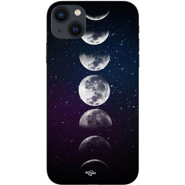 Funda - Maniacase - Iphone 13 - Flexible - Negro - Luna, Fase, Noche, Estrella Negro-image