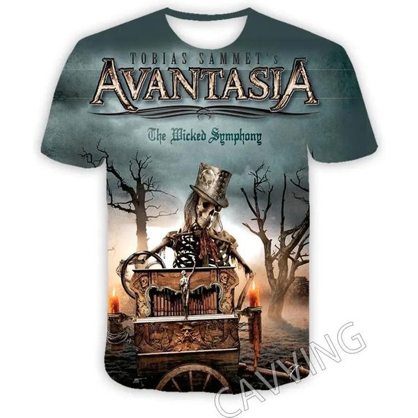 Avantasia Banda Hip-Hop Rock ImpresióN 3D Deporte Secado RáPido Transpirable Camiseta Para Hombre Calle Casual Moda MúSica CláSica Manga Corta Top XL-image