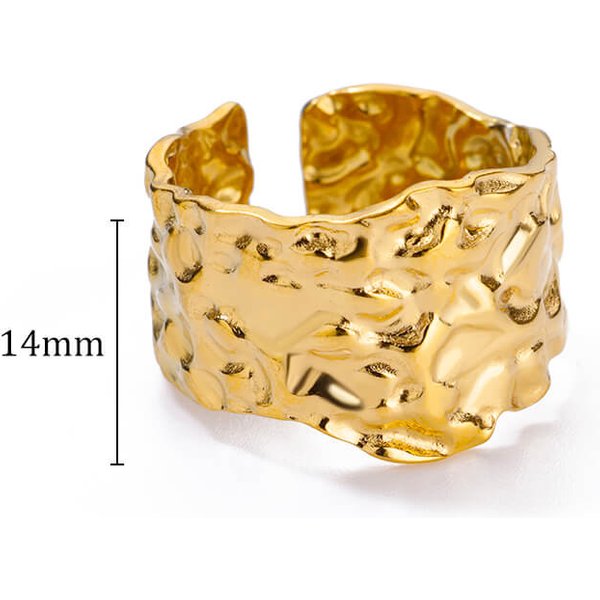 Anillos Abiertos GeoméTricos De Acero Inoxidable Para Mujer Minimalistas Color Oro Apertura Ajustable Anillo De Boda JoyeríA Femenina Anillos Resizable Beige-image