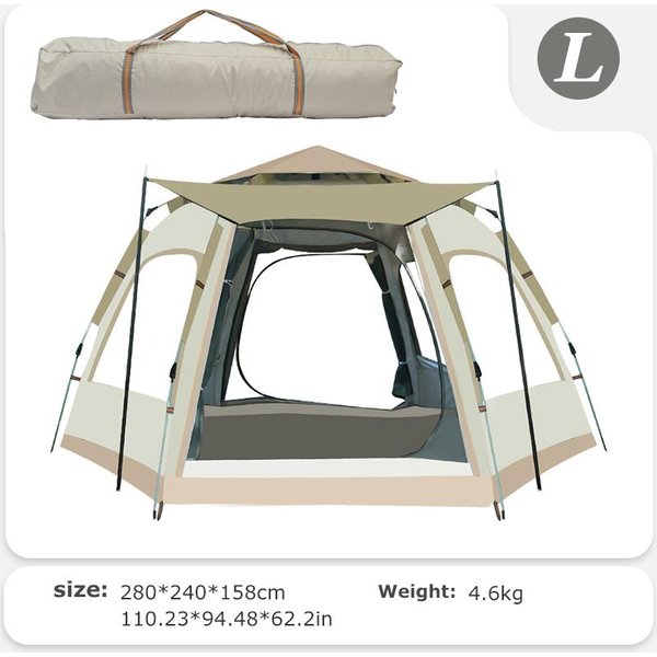 Tienda De CampañA Emergente Para 3-4/5-8 Personas, Tienda De CampañA Con CúPula Para Exteriores, FáCil InstalacióN AutomáTica, Tienda Familiar Impermeable Para Senderismo Y Mochilero S Blanco-image