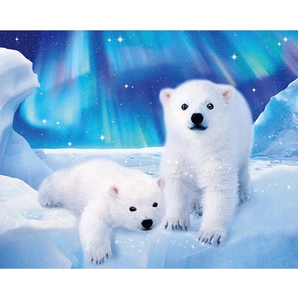 5D Diy Diamentowe Malowanie NiedźWiedź Polarny Haft KrzyżYkowy Rhinestone Mozaika WystróJ Domu 20X30CM-image