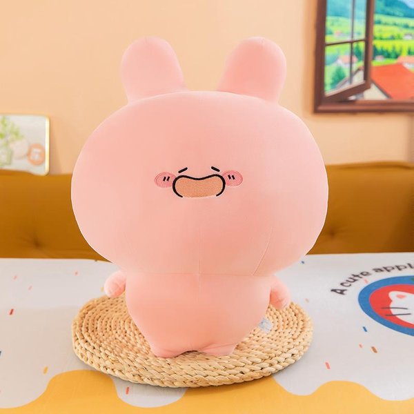 23Cm UkojąCa Pluszowa Lalka RóżOwy KróLik Pluszowa Zabawka Lalka Asamimi Zabawna KreskóWkowa Wypchana Pluszowa Lalka Anime GadżEt Prezent Urodzinowy 23Cm Beige-image