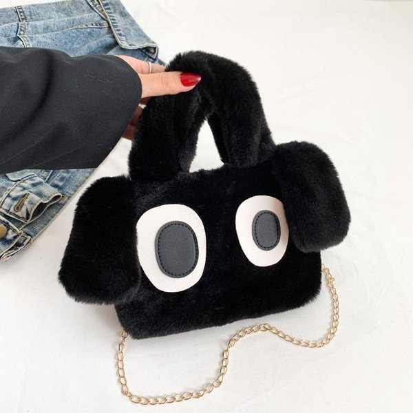 Bolso Bandolera Retro Casual De Felpa Para Mujer Bolso De Hombro Simple Y A La Moda Para Mujer OtoñO Nuevo Bolso Cuadrado De Moda-image