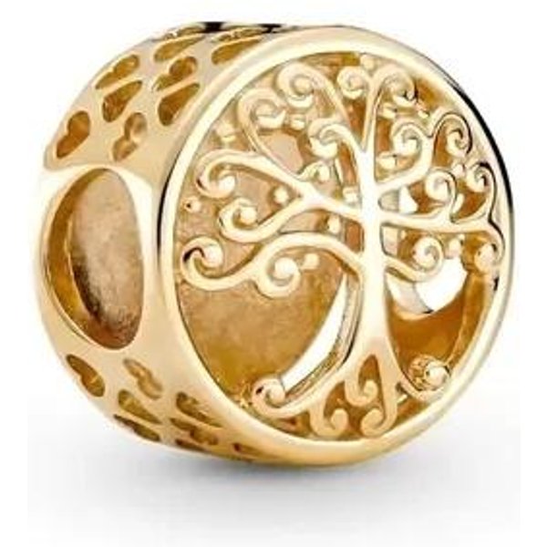 El Charm De Cobre MáS Nuevo Se Adapta Pulsera De Moda Genuina Original Accesorios JoyeríA Para Mujer Serie De Productos Dorados Sol PiñA ÁRbol GenealóGico Flor BotáNica-image