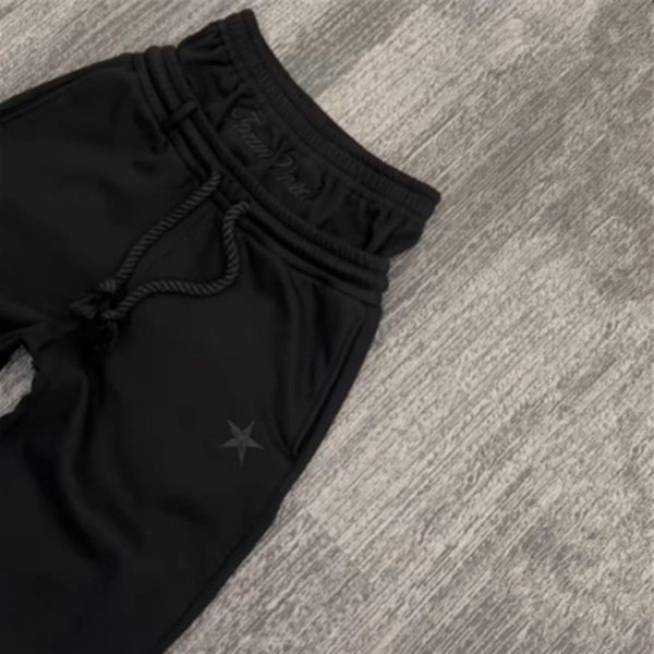 MęSkie Joggery Y2K Gothic Trendy PodwóJny Pas Unisex Spodnie Dresowe Hip Hop Styl AmerykańSki Retro High Street Casual Spodnie Dresowe S Czarny-image