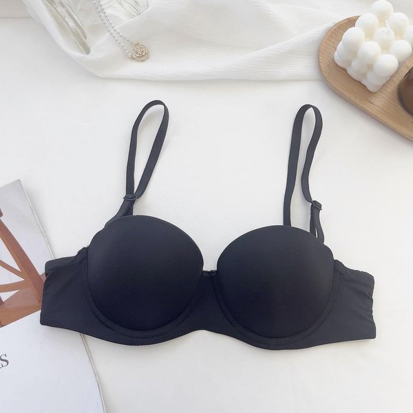 Biustonosze Bezszwowe Dla Kobiet MięKka Bielizna Biustonosz Push Up Bralette Komfort Niewidoczny Biustonosz Seksowna Bielizna 32/70AB Gray-image