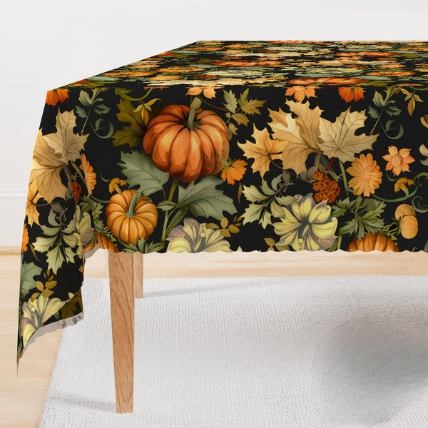 Mantel Rectangular De Calabaza De Cosecha De OtoñO Para DecoracióN De Mesa Festiva Impermeable Reutilizable Para Mesas Cocina Comedor 140X140Cm-image