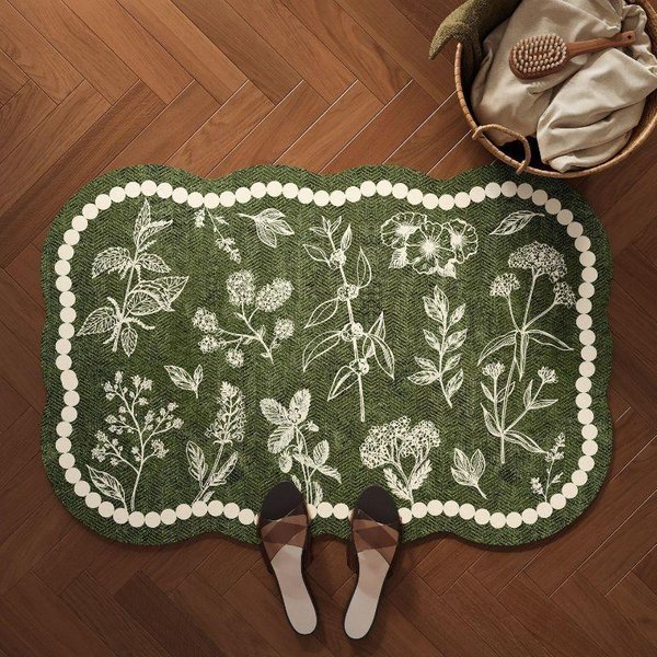 Francuska Florystyczna Mata ŁAzienkowa, ChłOnna AntypośLizgowa SzybkoschnąCa AmortyzująCa Dywanik Pod Prysznic Do Dekoracji Domu 50X80Cm 20X31Inch-image