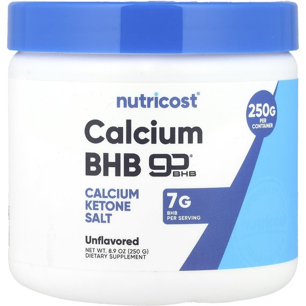 Nutricost, Calcio Bhb, Go Bhb®, Sin Sabor, 8.9 Oz (250 Gramos)-image