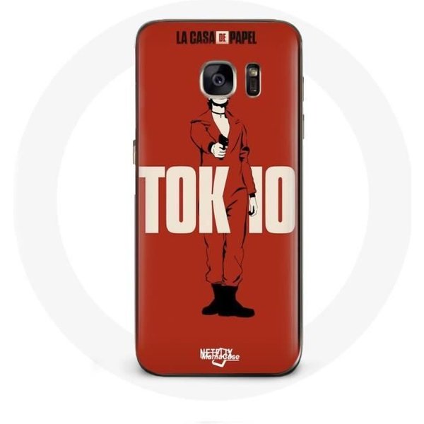 Funda Para Samsung Galaxy S7 Edge La Casa De Papel Tokyo Fanart Logo Fondo Rojo-image