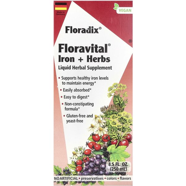 Floradix, Floradix, Floravital ŻElazo + ZiołA, 8,5 Fl Oz (250 Ml)-image
