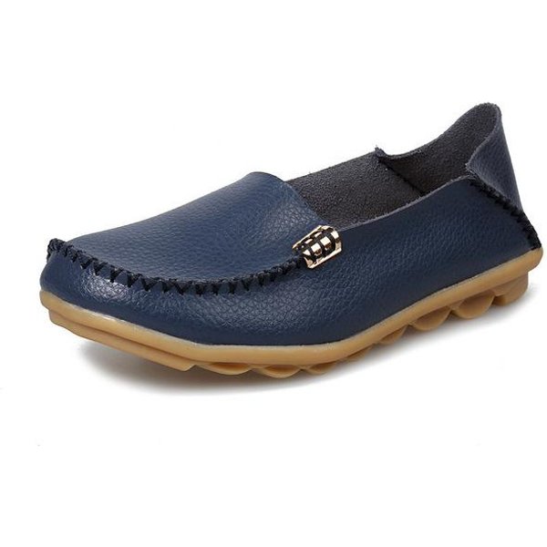 Damskie PłAskie Buty Wsuwane Z Prawdziwej SkóRy Mokasyny Dla Kobiet ' ;S Mokasyny Loafers Baleriny Buty Damskie DużY Rozmiar Sapato Feminino 44-image