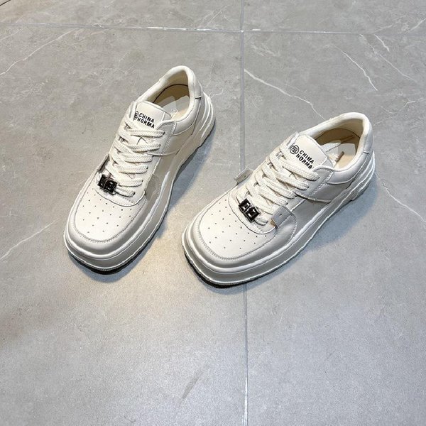 Zapatillas Panda De Punta Cuadrada Minority Para Mujer Primavera Nuevo Suela Gruesa CombinacióN De Colores Casual Deportes Zapatos Blancos PequeñOs Tendencia 40 White-image