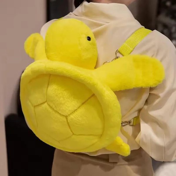 40 Cm Kawaii ŻółW Plecak Pluszowe Zabawki Wypchane MięKkie Zwierzę Poduszka ŻółW Poduszka WystróJ Domu Prezenty Urodzinowe PowróT Do SzkołY Anime-image