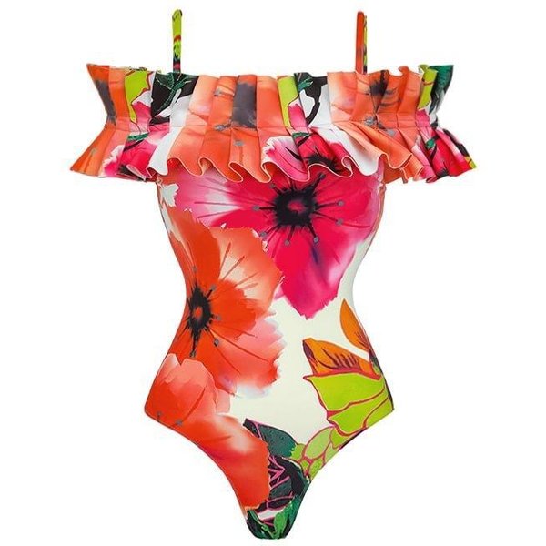 Nuevo BañAdor Sexy De Una Pieza Traje De BañO Retro Para Spa Conjunto Con Falda De Gasa Para Playa XL Red-image