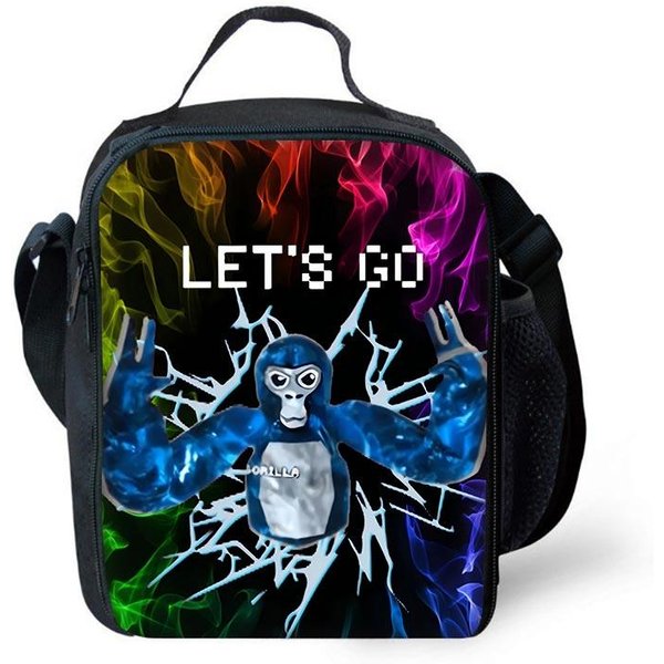Etiqueta De Gorila Genial Novedad Dibujos Animados Mochila Escolar Infantil Con Bolsas Para El Almuerzo, Estuches, Bolsas Escolares Para NiñOs NiñAs Mejor Regalo-image