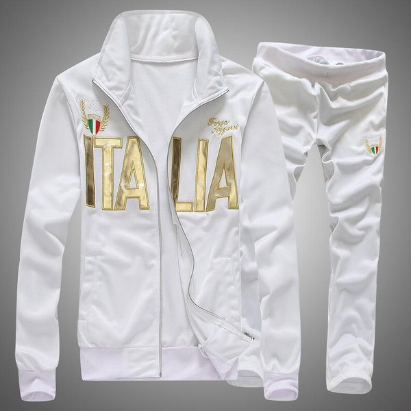 MęSki Dres Italia Bluza Rozpinana Spodnie Zestaw 2-CzęśCiowy Odzież Sportowa XL-image