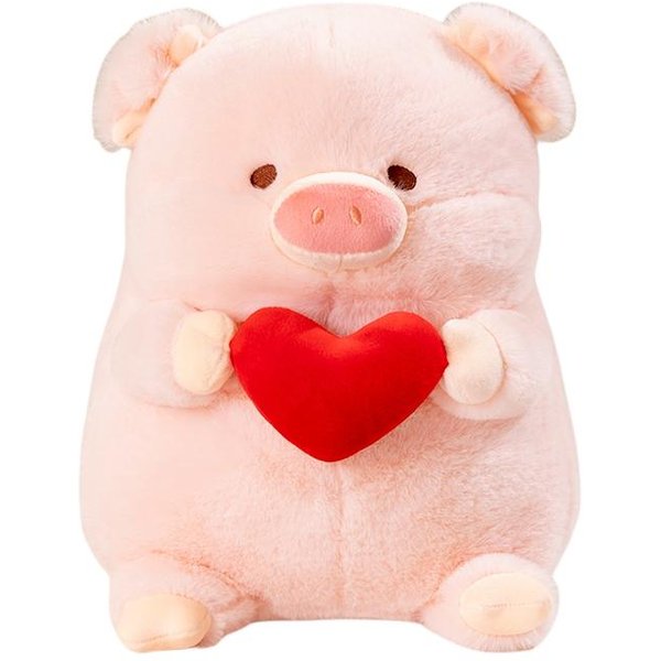 20/30Cm Peluche De Cerdo CorazóN Rojo Peluche De Conejo Animales Peluche Bolso Cruzado Cerdo Peluche Abrazable Almohada Para Lanzar NiñA DíA De San ValentíN About 17-20Cm-image