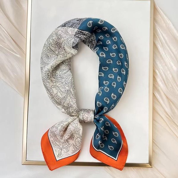 Luksusowy Jedwabny Kwadratowy Szalik W Kropki Damski HidżAb Opaski Do WłOsóW Chusta Na Szyję Damska Satynowa WstążKa Szalowa Opaska Na GłOwę Modne Chusty Bandana 70Cm-image