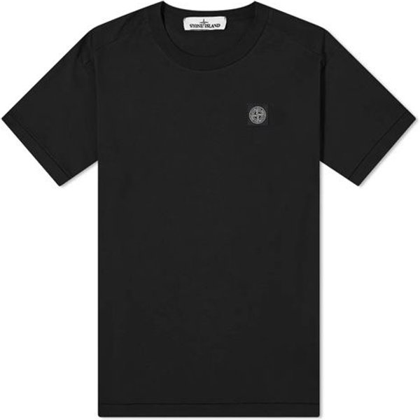 Camiseta Con Logo De Parche Stone Island Negra Unisex Tops 741524113-V0029 L Black-image