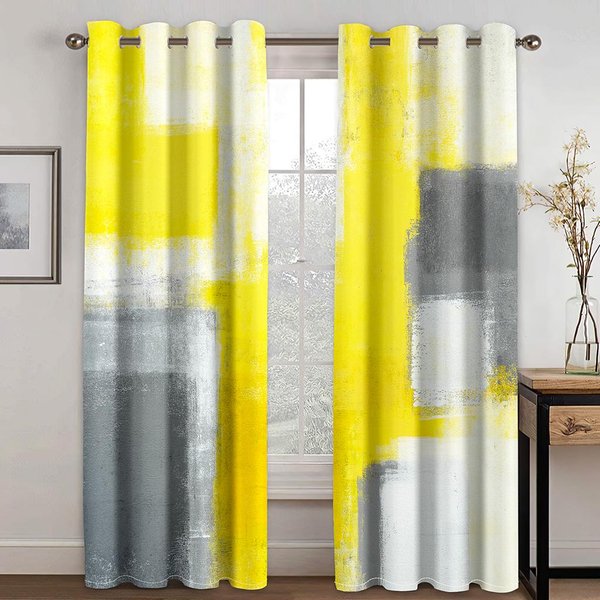 Cortinas Para Ventana Modernas, Abstractas, GeoméTricas, Rojas, Baratas, Para Sala De Estar, Dormitorio, BañO, Puerta De Cocina, DecoracióN Del Hogar, 2 Piezas (50Wx50H)X2(Cm)&Grommet Top-image