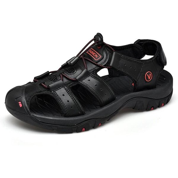 Sandalias De Verano Para Hombre, Zapatos Casuales De Cuero Genuino Para Hombre, Sandalias De Cuero Para Hombre Para Exteriores, Zapatos De Playa Para Hombre, Zapatos Romanos De Talla Grande 38-48 38-image