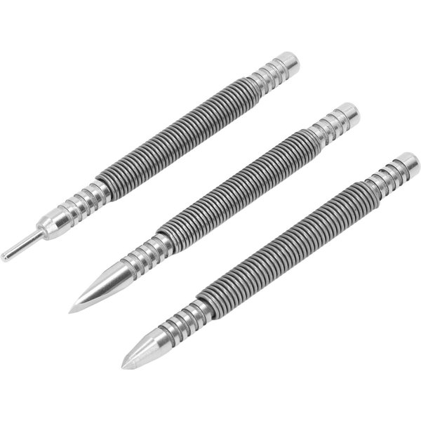3 Piezas Resorte De UñA Acero Al Carbono DiseñO Con Resorte 3500PSI Juego De Clavos S A PresióN Y PunzóN Central Para Madera Metal Vidrio Gray-image