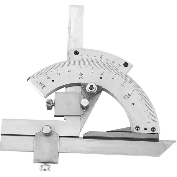 Acero Al Carbono Ajuste Fino Buscador De ÁNgulos Regla 0320 Grados Transportador De ÁNgulos Universal Blanco-image