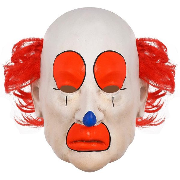 Straszna I Dziwaczna Lateksowa Maska Klauna Na Halloween Adult One Size Czerwony-image