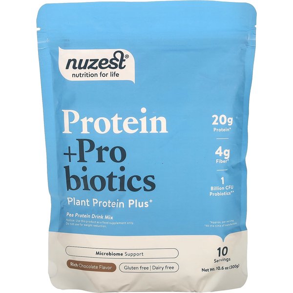 Nuzest, ProteíNa + ProbióTico, Chocolate Rico, 10.6 Oz (300 Gramos)-image