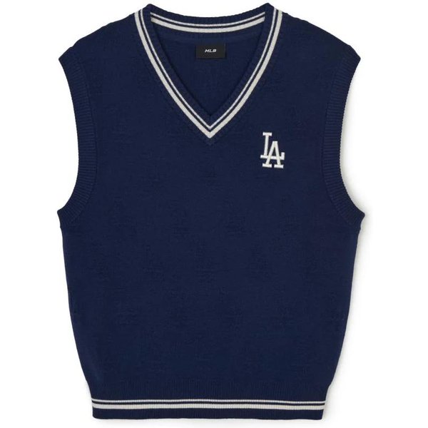 Chaleco De Punto MLB Monograma Los Angeles Dodgers Unisex Chalecos Azul 3AKPM0244-07NYL M Gray-image