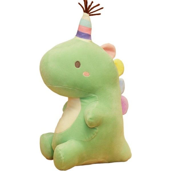 Linda Almohada De Peluche De Dinosaurio Feliz CumpleañOs Dino CojíN Relleno Sofá Cama Almohada Lumbar Almohada Para Dormir Espalda DecoracióN 23Cm-image