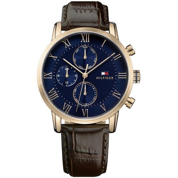 MęSki Zegarek Tommy Hilfiger 1791399 Kane Ze BrąZowej SkóRy 44Mm BrąZowy-image