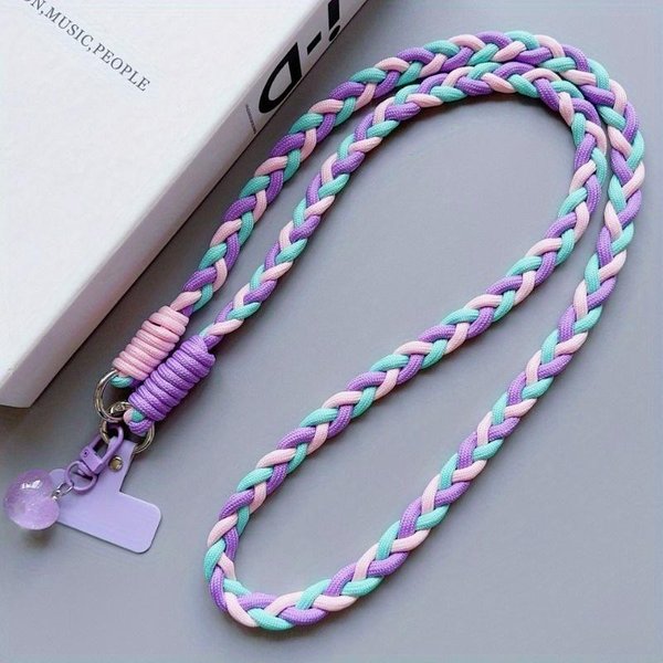CordóN Universal Creativo Para TeléFono MóVil, Correa De Hombro Tejida Colorida, Cuerda Duradera AntipéRdida, Cuerda Larga Para Colgar, Accesorios Decorativos Para TeléFono MóVil-image