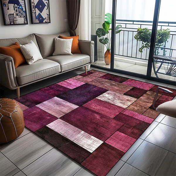 Alfombra GeoméTrica Moderna Sala De Estar DecoracióN Abstracta Hogar Sofá Lavable Alfombras De Gran TamañO Dormitorio Vestidor Alfombrillas De Suelo Antideslizantes 60*90Cm-image