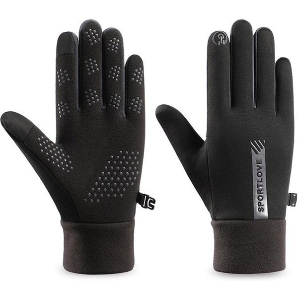Guantes De Invierno Para Mujer, Guantes TéRmicos De Lana Resistentes Al FríO, Resistentes Al Viento, CáLidos Para Correr Al Aire Libre, Guantes De Esquí Negro-image