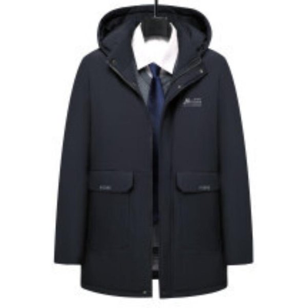 Abrigo De Invierno Acolchado De AlgodóN, Largo Medio, Abrigo Acolchado De AlgodóN Para Mediana Edad, Chaqueta Acolchada De AlgodóN Para Papá, Abrigo De Invierno Casual De Negocios 6XL Black-image