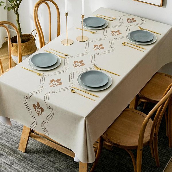 Mantel De PVC Impermeable, Resistente Al Aceite, Lavable, Mantel De Hotel, Mantel Para Mesa De Centro, Mantel Resistente A Las Manchas, Resistente Al Desgaste 90*90Cm-image