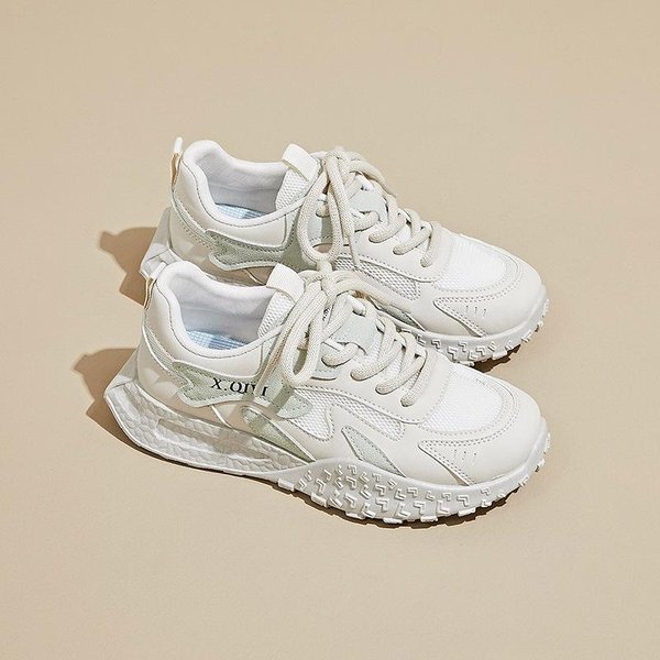 Zapatillas Nuevas Para Papá Para Mujer En Verano Estudiante Deportes Running Ocio Malla Transpirable 40 White-image
