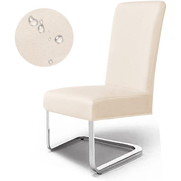 Funda Para Silla Cuatro Estaciones Resistente Al Agua Funda Para Silla De Restaurante Hogar Hotel Silla De Comedor Cubierta Antipolvo Funda Para Silla Sentido De Alta Gama 21*19*1Cm Beige-image