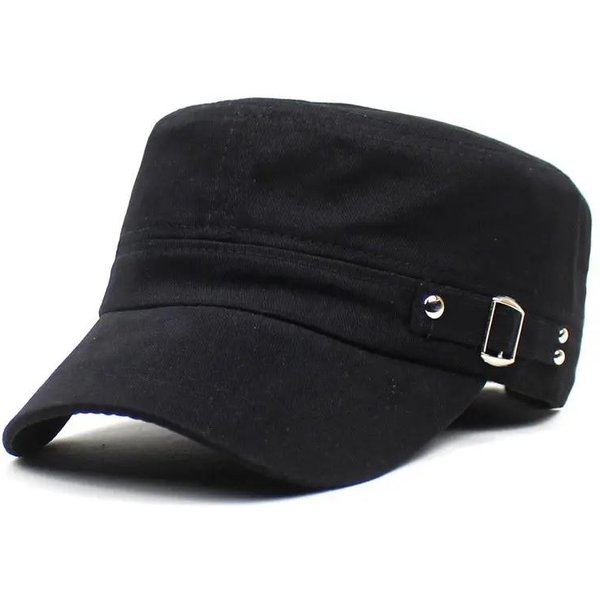 Ldslyjr Cztery Pory Roku BawełNa Jednolity Daszek Czapka Baseballowa Regulowana Czapka Wojskowa Snapback Czapki Dla MężCzyzn I Kobiet 39 56-61Cm Adjustable Czarny-image