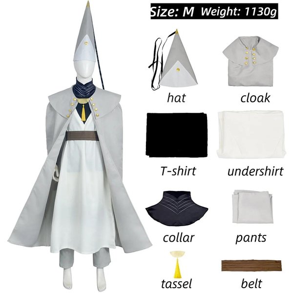 Anime Qifrey Disfraz Cosplay Sombrero De Bruja Atelier Anime TúNica De Mago Capa CinturóN Sombrero Puntiagudo Set Adulto Halloween Carnaval Cosplay S-image