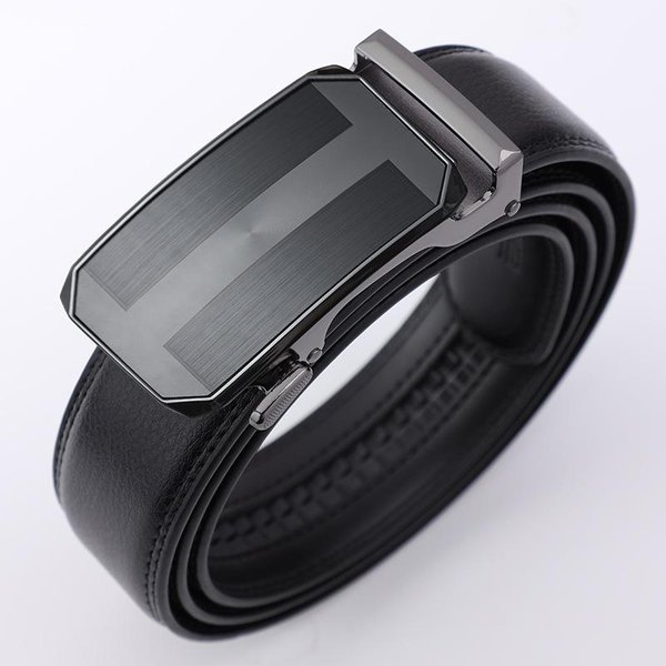 Nuevo CinturóN Para Hombre Estilo Coreano Moderno Hebilla AutomáTica CinturóN De Cuero Para Pantalones Casual De Negocios CinturóN Para Hombres JóVenes Y De Edad Media 130Cm Gray-image