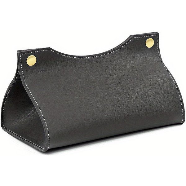 Soporte Para Caja De PañUelos Hogar Sala De Estar Mesa De Café Escritorio Caja Simple Para Servilletas Almacenamiento De Cocina Caja De Papel Organizadores De Cuero Negro-image