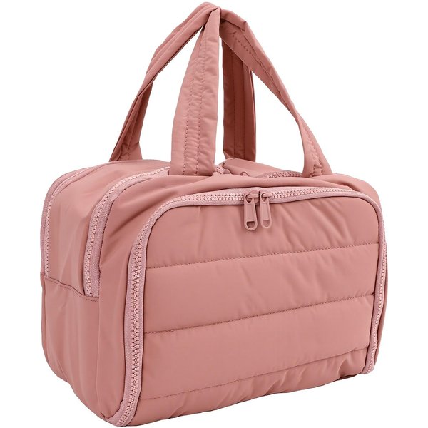 Neceser De Viaje Acolchado Ligero Gran Capacidad Vertical SeparacióN HúMedo Seco Bolsa De Maquillaje Para Mujer Rosa Color Rosa-image