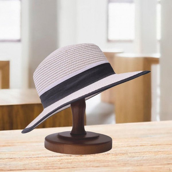 Soporte Exhibidor De Sombreros MarróN Para Almacenamiento Estante Base Redonda Pelucas Cabeza Minorista Height 15 Cm Gray-image