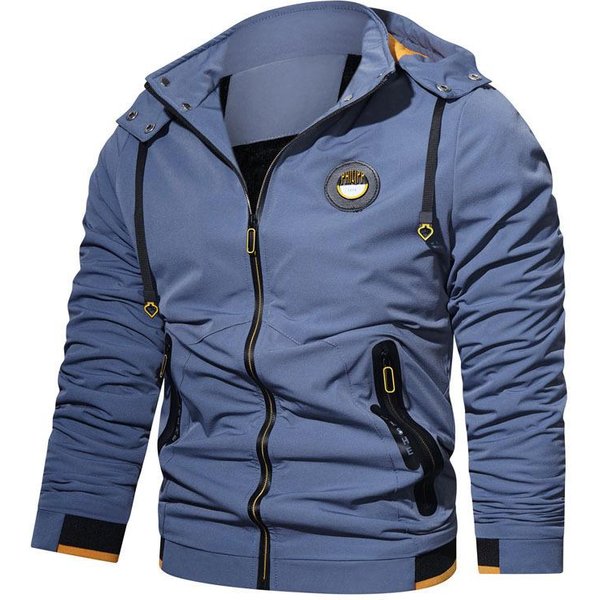 Nueva Chaqueta Deportiva Informal Con Capucha Para JóVenes Y Hombres De Primavera Y OtoñO Con Cremallera De Color SóLido 4XL Gray-image