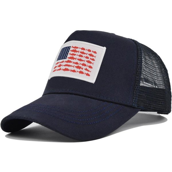 Vintage AmerykańSka Flaga Siatkowa Czapka Baseballowa Dla MężCzyzn Kobiet Snapback Wygodna Regulowana Modna Hip Hop Outdoor Czapka Ochrona Przed SłOńCem 54-60Cm Black-image