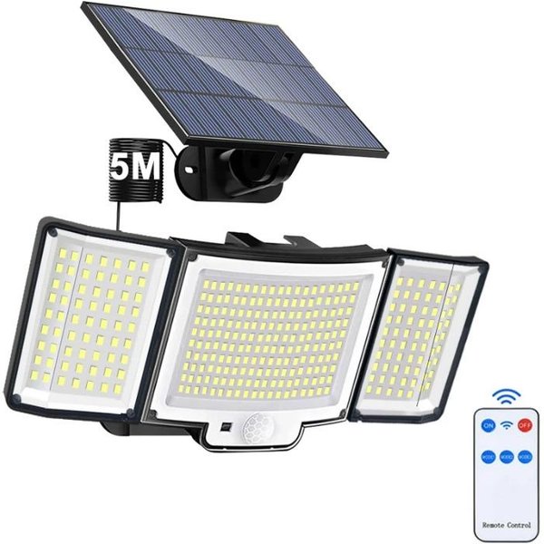 328 LED Solar Lamp Outdoor 348Wall Lamp IP65 Wodoodporne Reflektory Lampa Czujnik Ruchu Solar 3 Tryby Uliczne ŚWiatłO Dekoracje Ogrodowe 2PCS-image